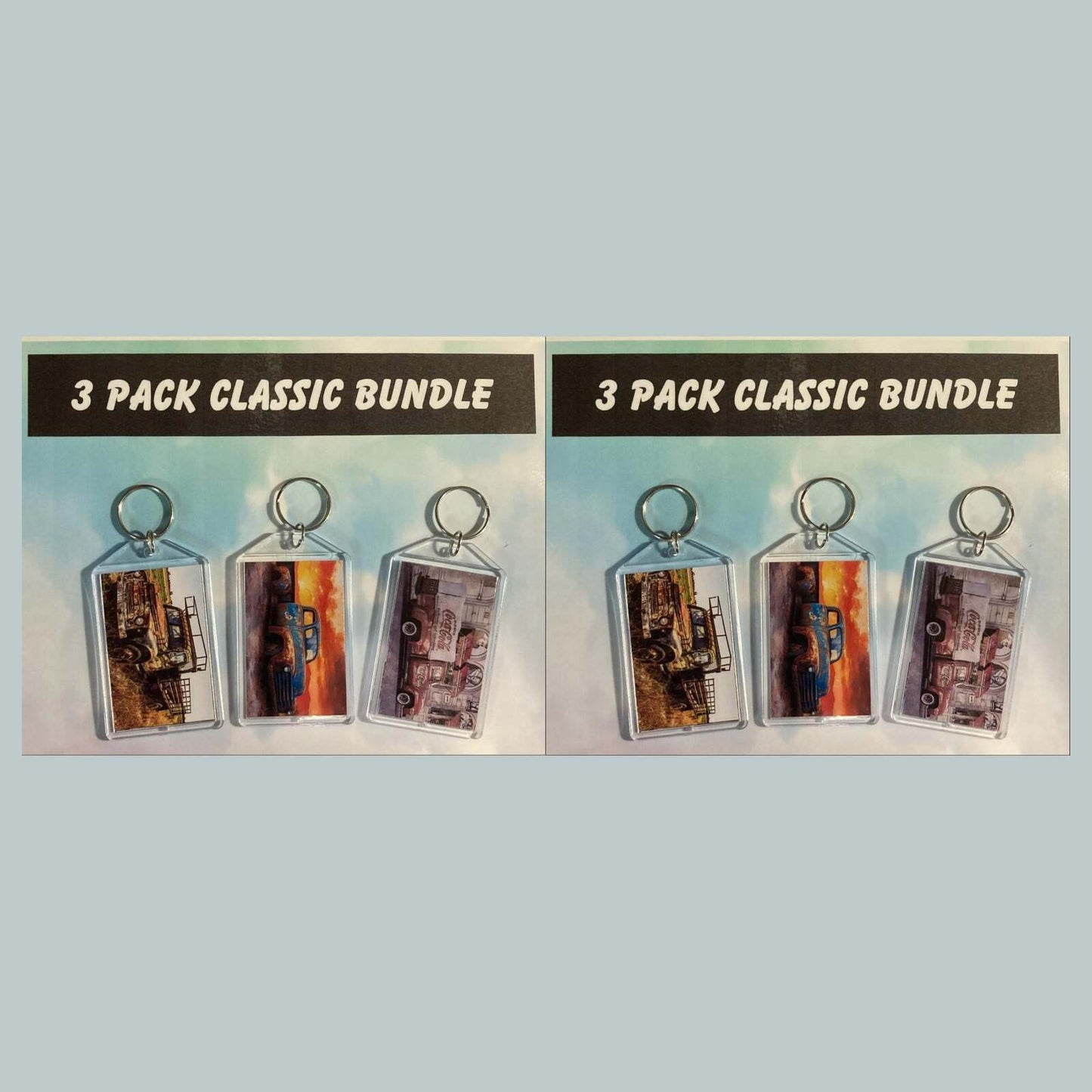 3576B Threefer Bundle Old Rusty Classics Acrylic Keychain | Vintage Keychain MSC KYC
