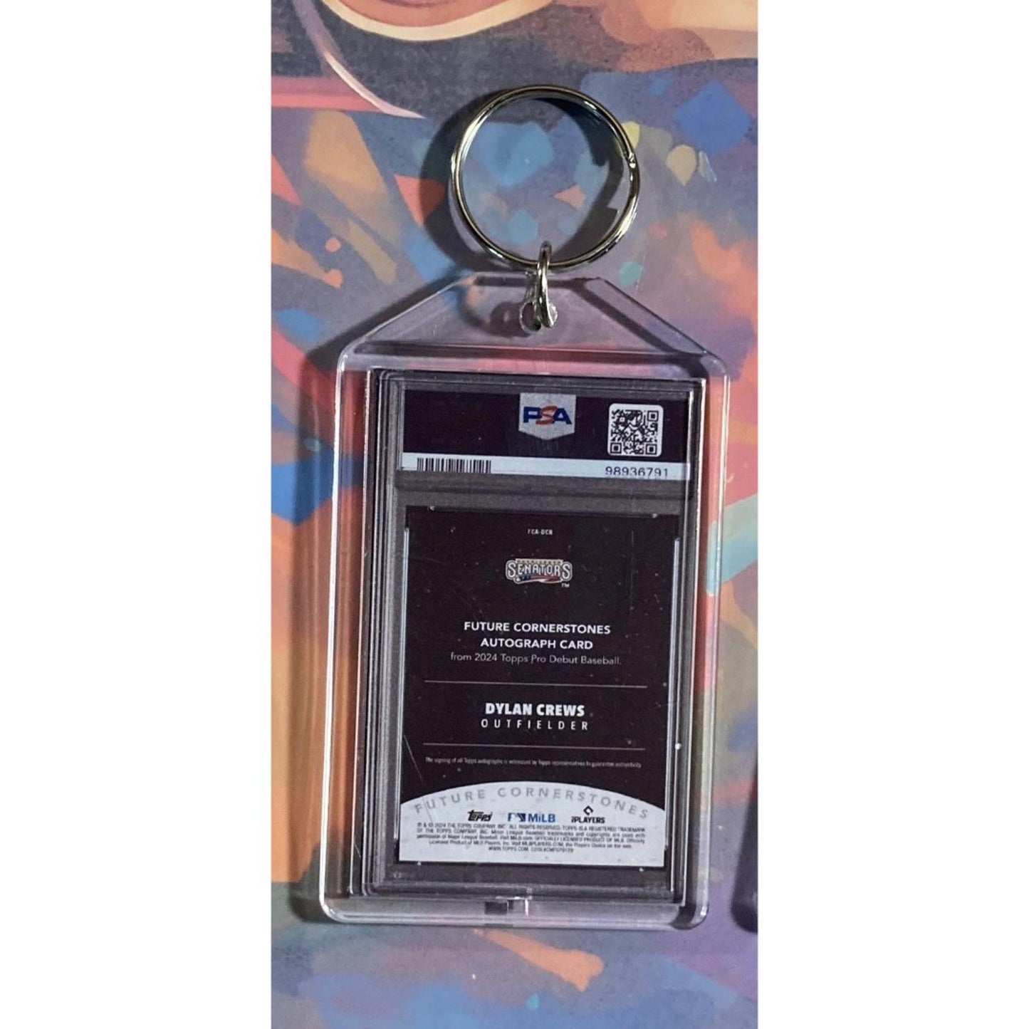0148 Dylan Crews 2024 Topps Pro Debut Gold Foil Auto Custom Novelty Keychain
