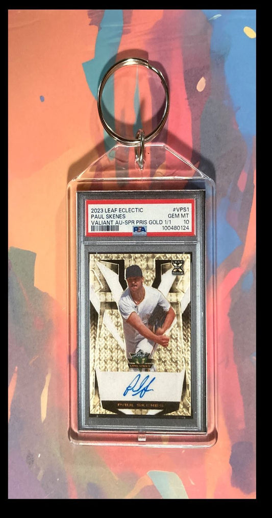 3043 Paul Skenes 2023  Leaf Eclectic Gold SuperFractor Auto Keychain BBL KYC