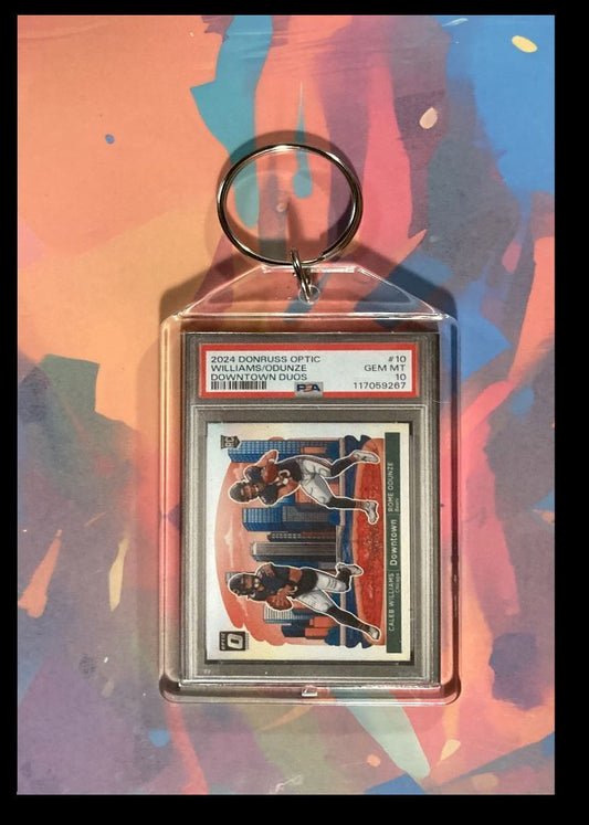 3073 Caleb Willia/Odunze 2024 Donruss Optic Downtown Duos Keychain-Great Gift FBL