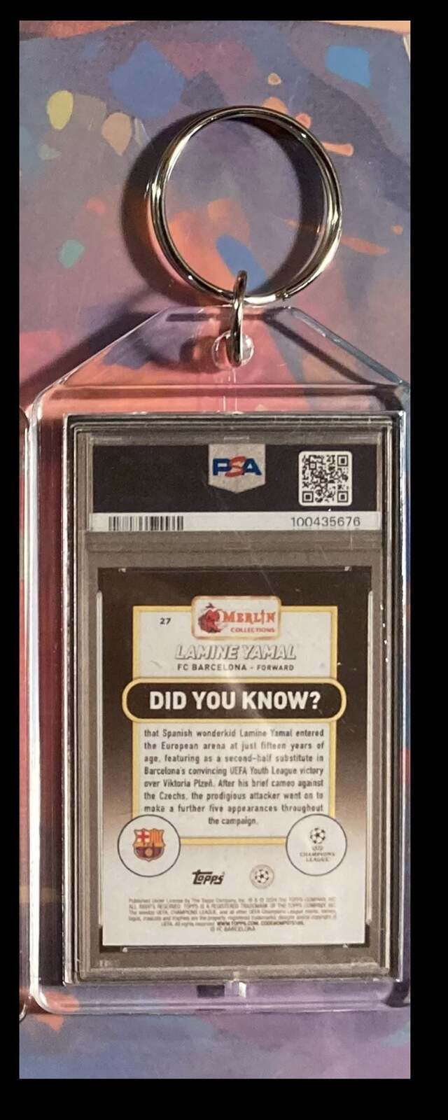 3090 Lamine Yamal  2023 Topps Merlin UCC Image Variation Keychain-Great Gift KYC MSC
