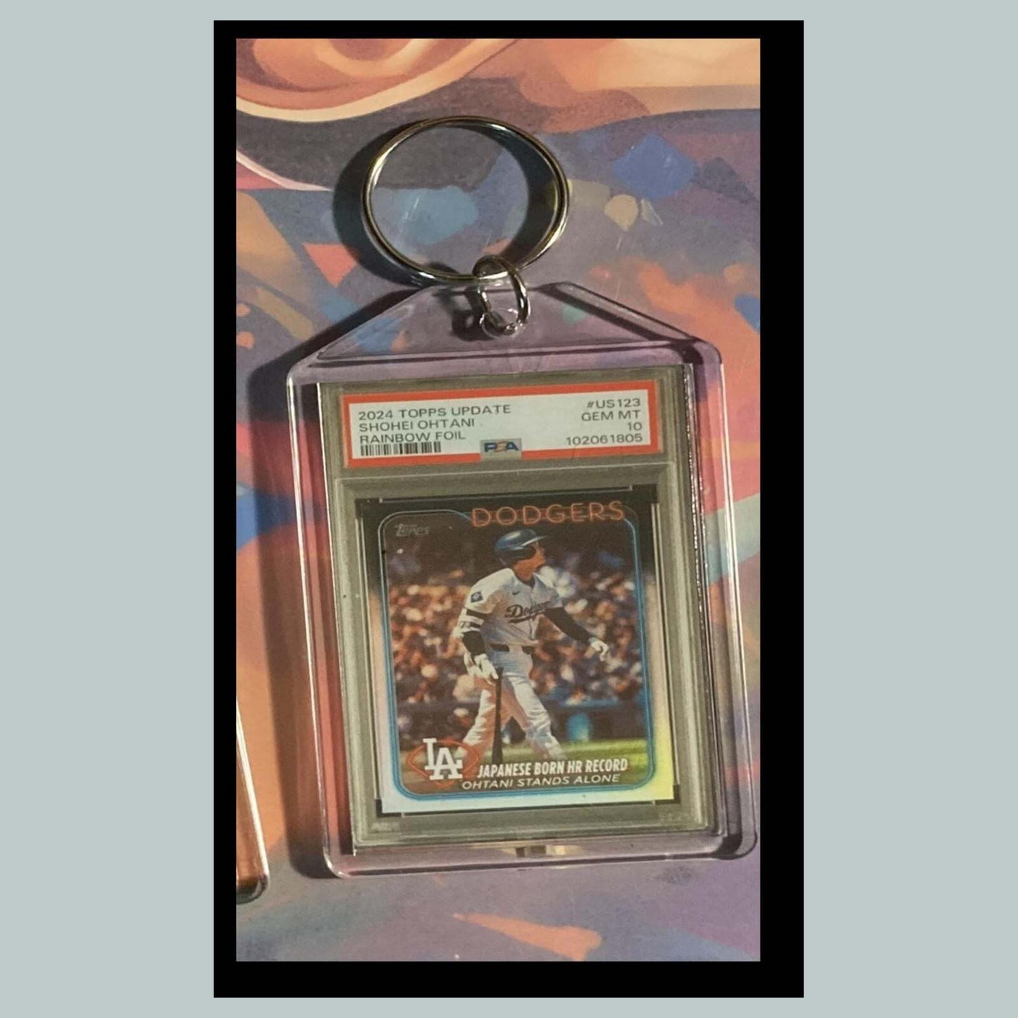 3489 SO 2024 Update Japanese Born HR Record Rainbow Foil Keychain BBL KYC