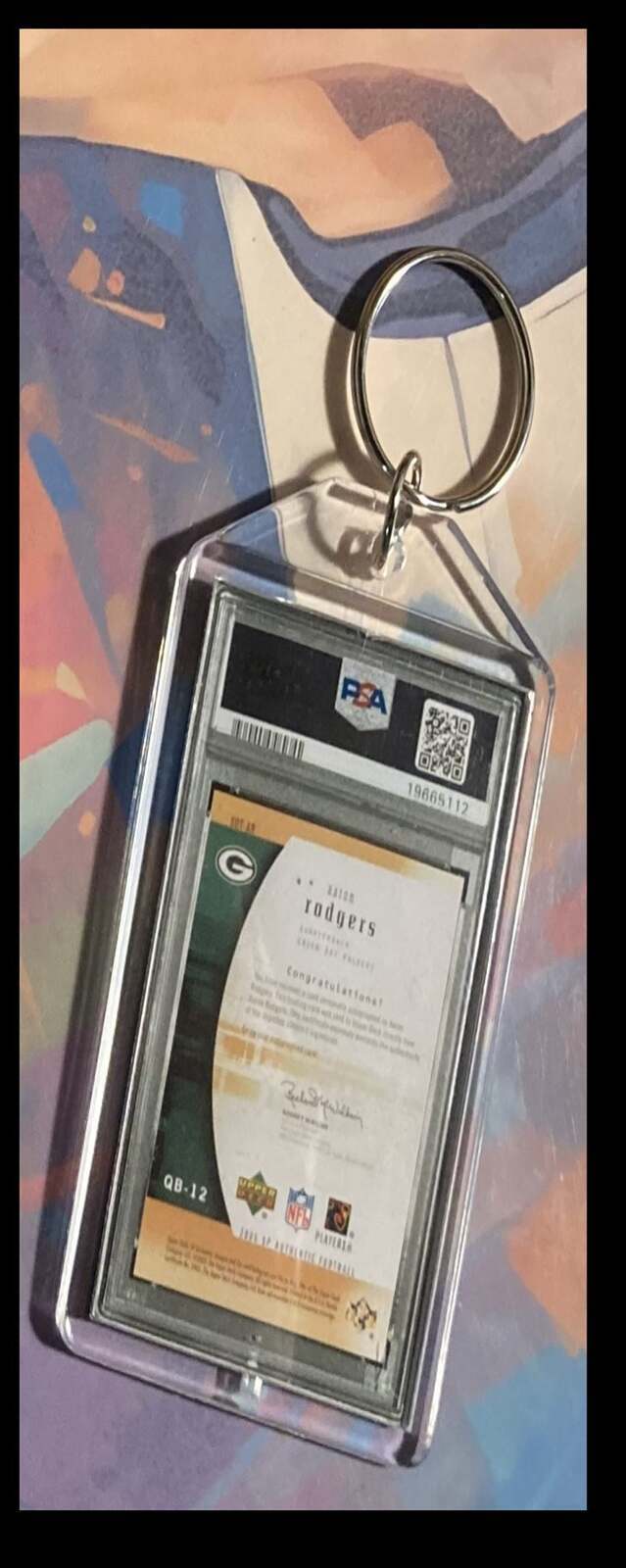 3254 Aaron Rodgers 2005 SP Authenti Gold Auto Custom Hand Made Keychain FBL