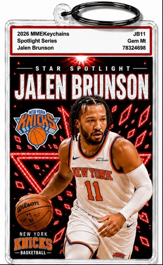 3978 Jalen Brunson Keychain Red Spotlight Premium Keychain With Nameplate BKL KYC