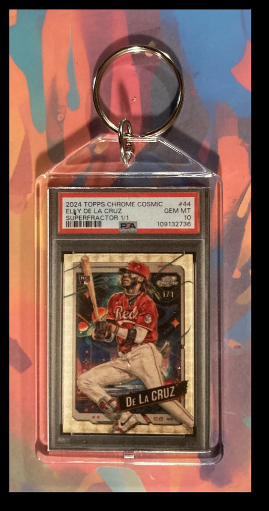 2964 Elly De La Cruz 2024 Topps Chrome Cosmic Superfractor Keychain KYC BBL