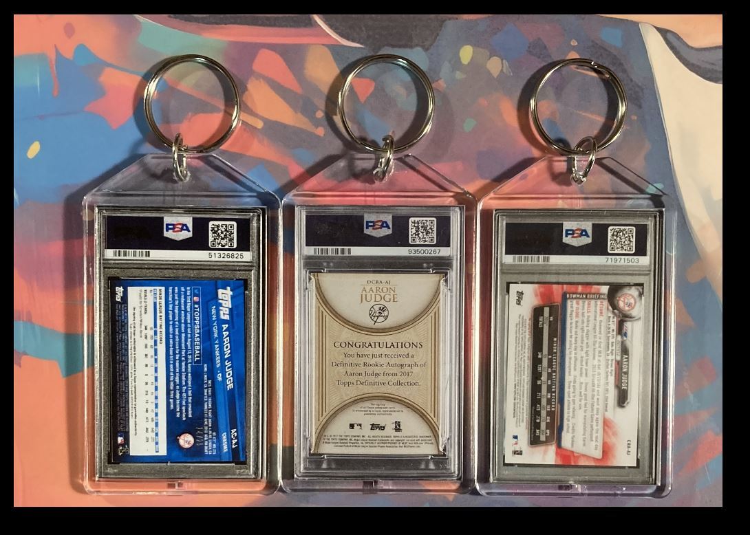 3132 Aaron Judge  3 Pack Bundle 3 Different Custom Novelty Keychains- Great Gift BBL KYC