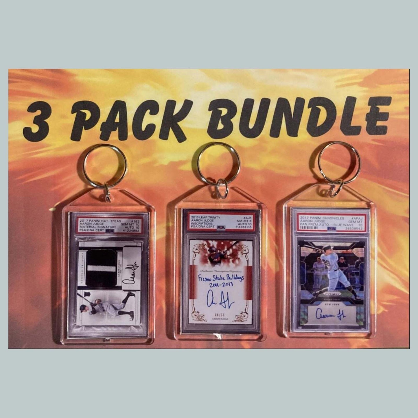 3590B Aaron Judge 3 Pack Bundle-Custom Hand Made Keychains BBL KYC