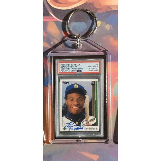 3198 Ken Griffey Jr 2009 Upper Deck Buyback-1989 UD Auto Custom Novelty Keychain BBL KYC