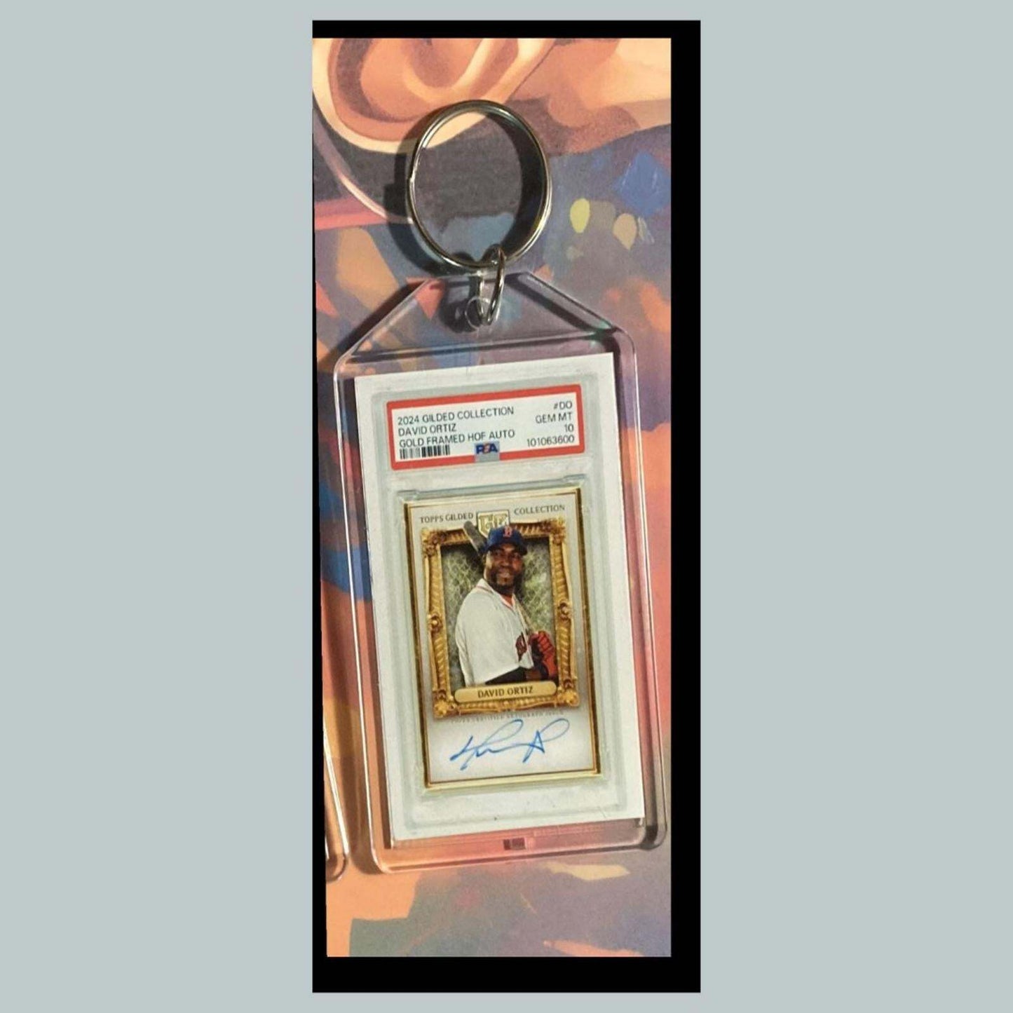 3409 David Ortiz 2024 Gilded Collection Gold Auto Custom Novelty Keychain - Gift BBL KYC