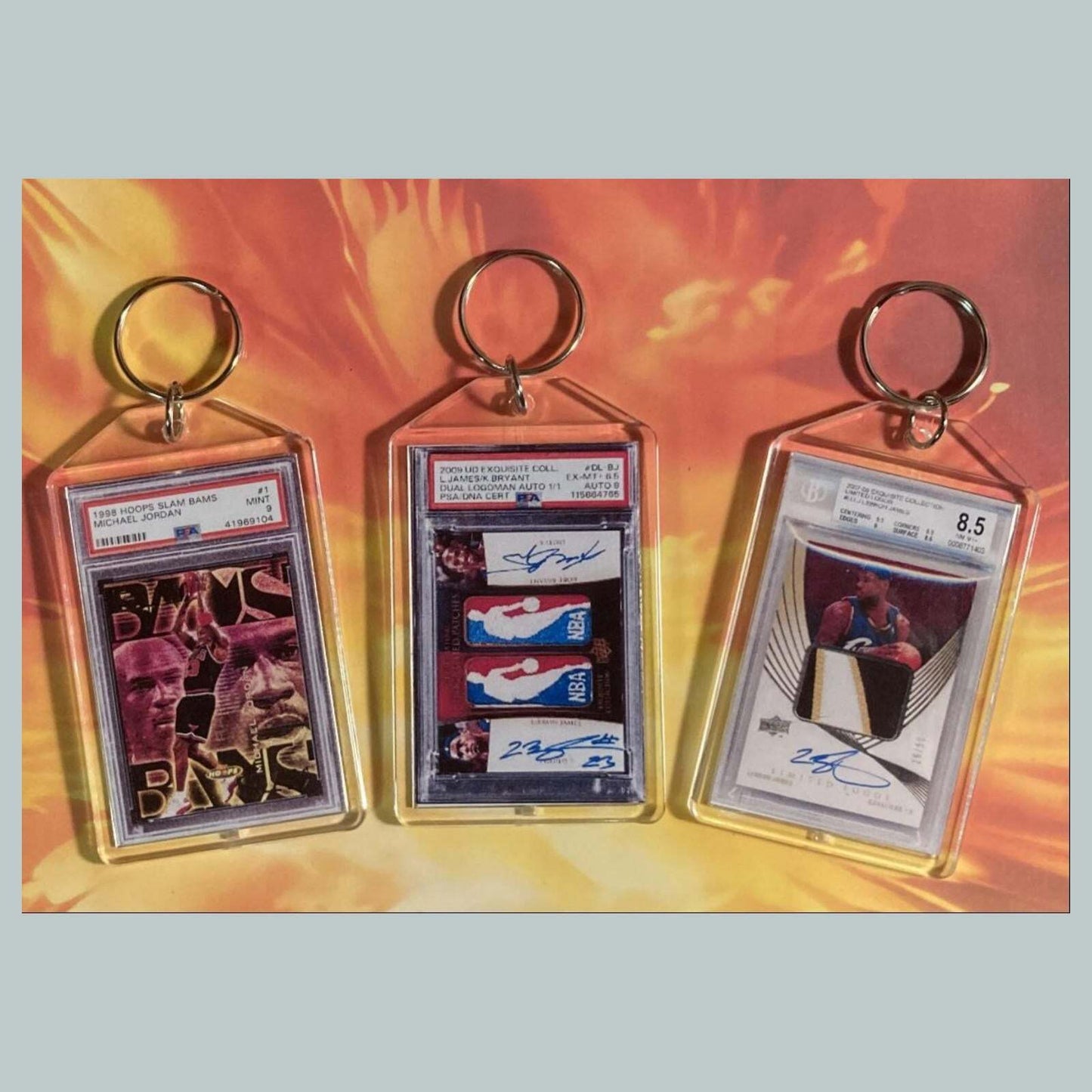 3659B Michael Jordan-Lebron/Kobe-Lebron 3 Pack Bundle Custom Hand Made Keychains BKL KYC