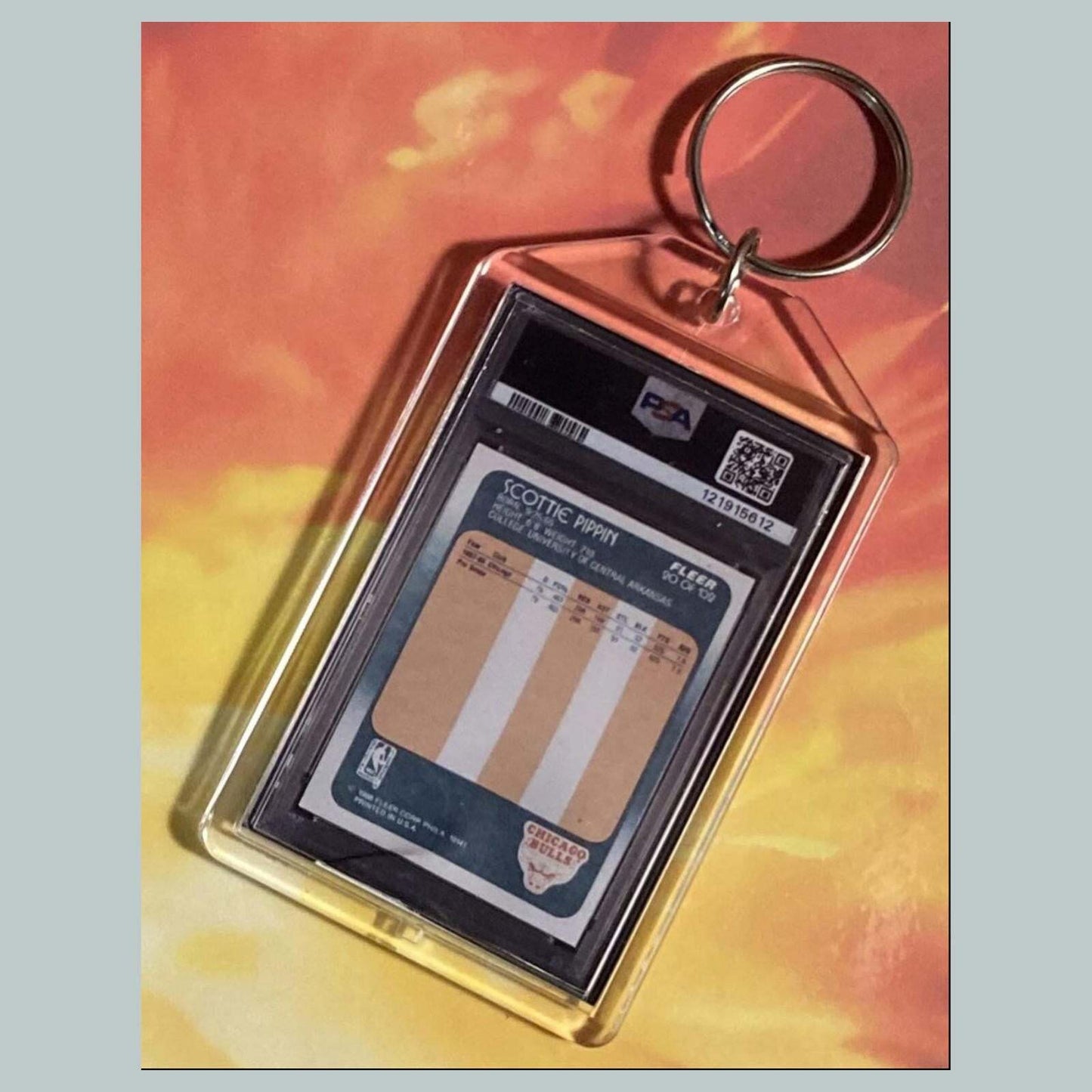 3766 Scottie Pippen 1988 Fleer Rookie Custom Hand Made Keychain BKL KYC