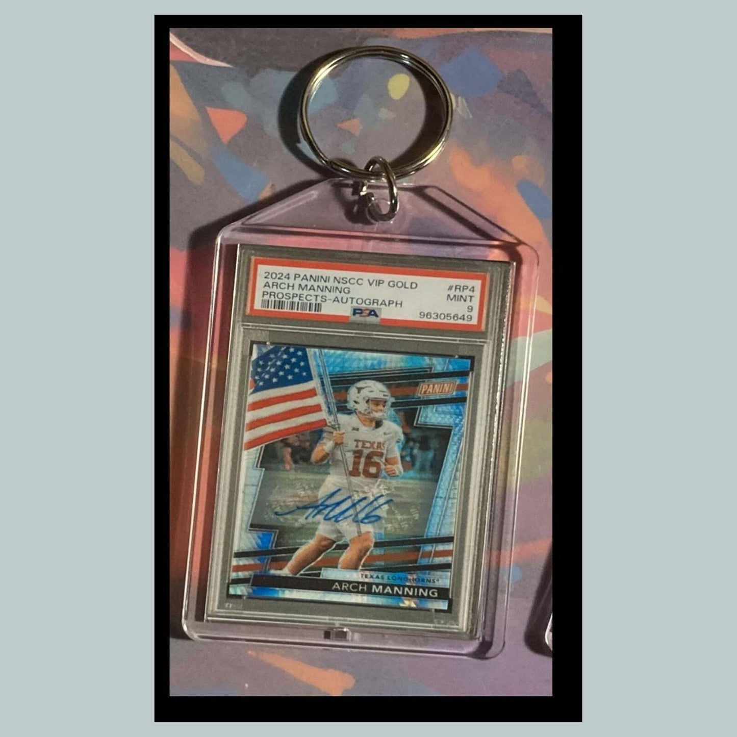 3501 Arch Manning 2024 Panini NSCC VIP Gold Auto Custom Hand Made Keychain Gift FBL