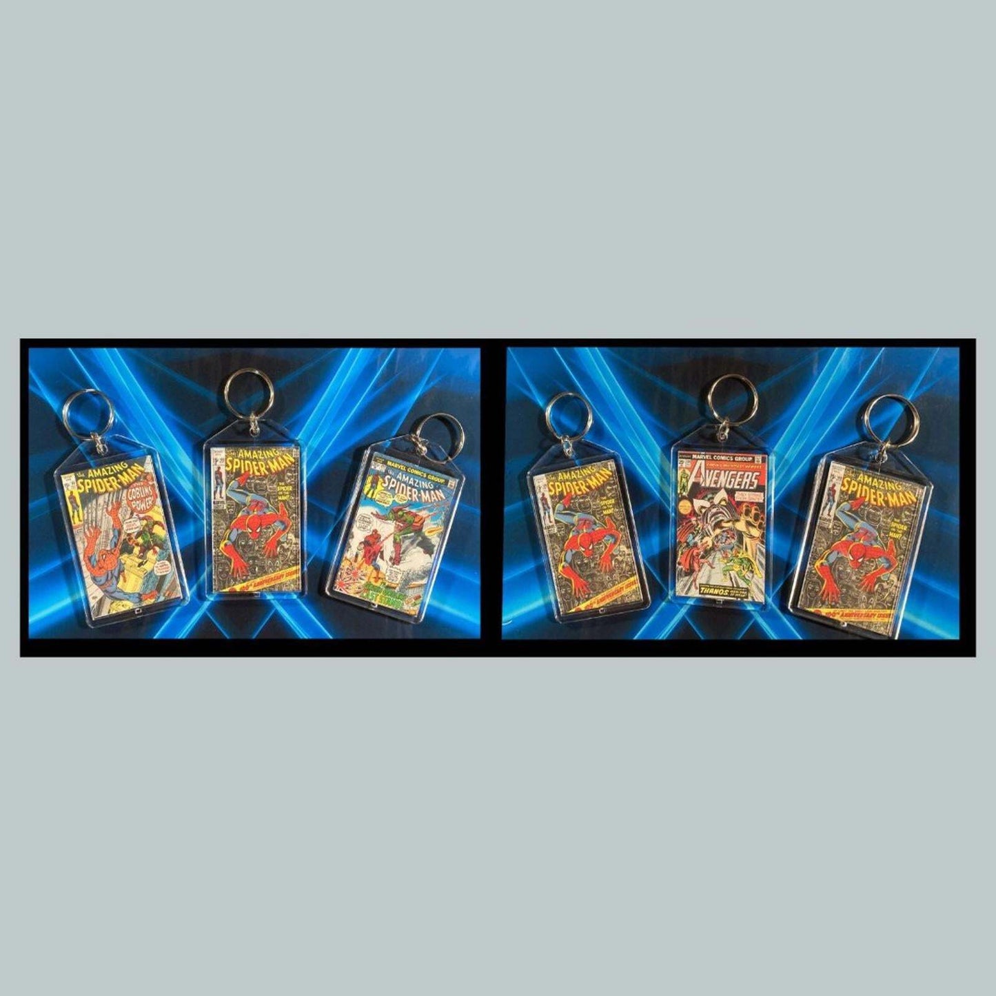 3403B Spider Man Classic  3 Pack Bundle -3 Diff Custom Novelty Keychains CMC