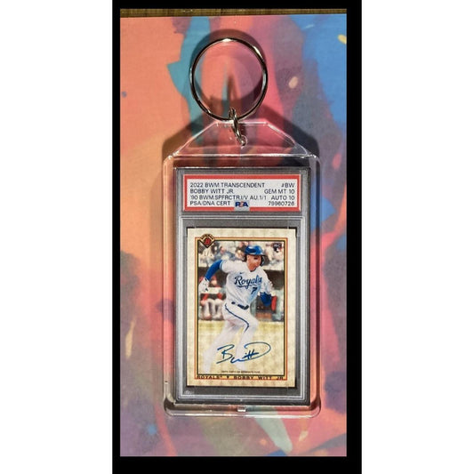 0049 Bobby Witt Jr 2022 Bowman Transcendent Auto SuperFractor Novelty Keychain