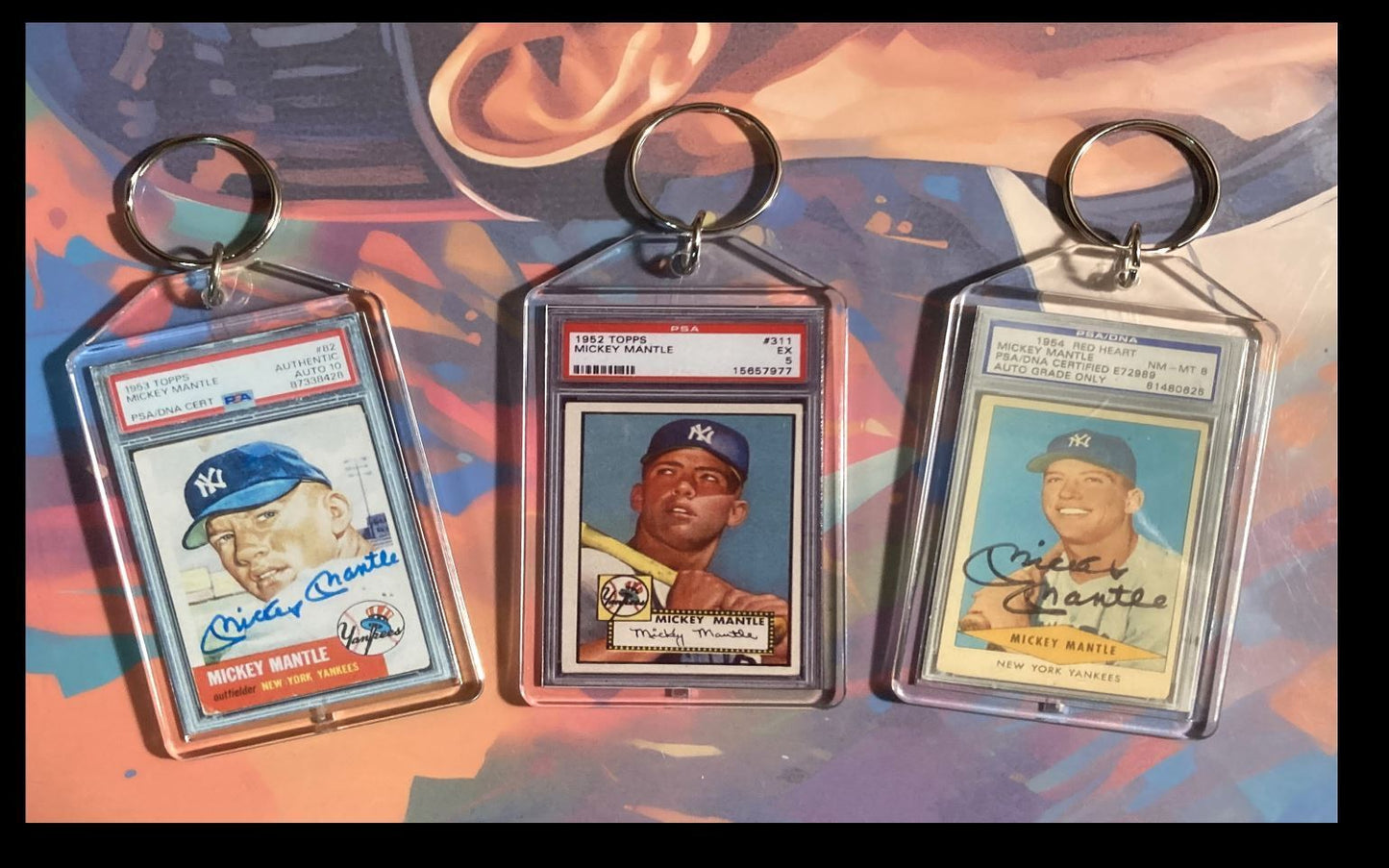 3262 Mickey Mantle 3 Pack Bundle  Keychains BBL KYC