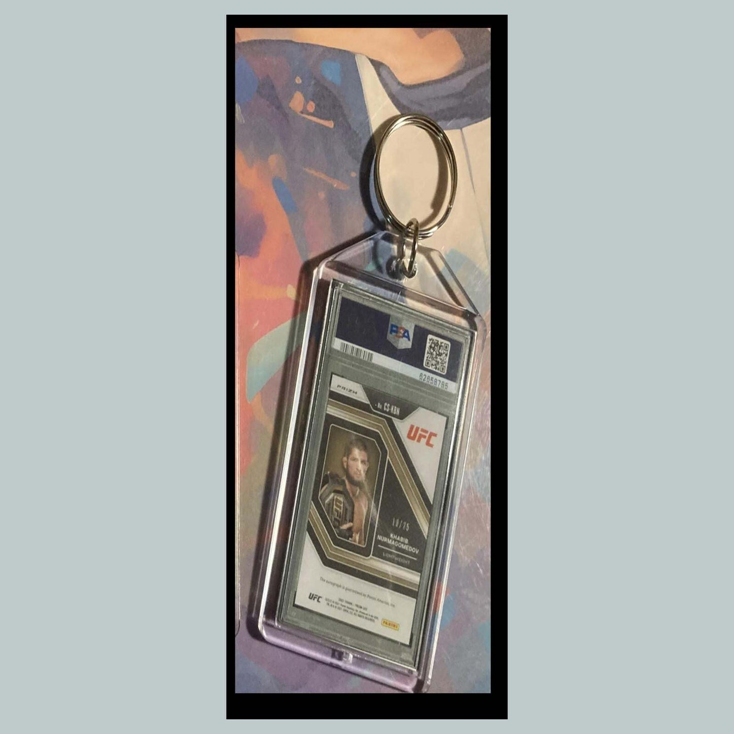 3450 Kabib Nurmagomedov 2021 Panini Prizm Champion Mojo Auto Custom Keychain MSC KYC