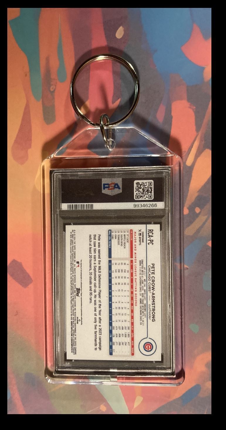 3026 Pete Crow-Armstrong 2024 Topps Chrome Auto Keychain-Great Gift BBL KYC