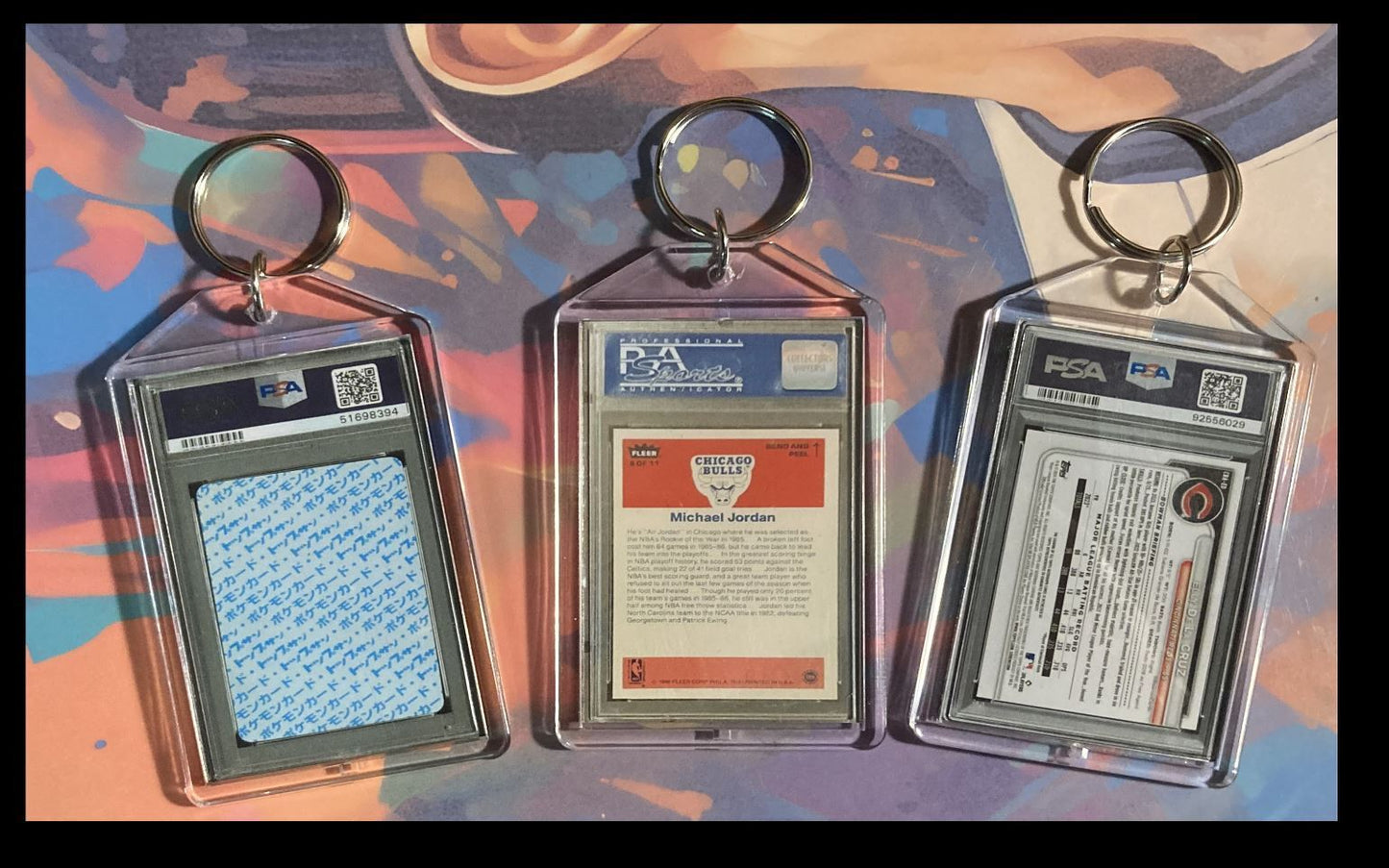 3261 pokemon-Charizard-Michael Jordan-Elly De La Cruz 3 Pack Bundle  Keychains   BBL BKL KYC