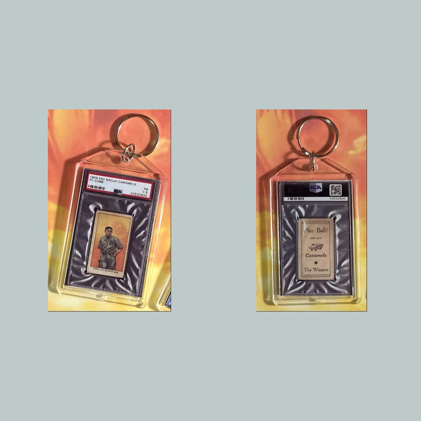 0685 Ty Cobb 1909 E92 Nadja Caramel Custom Hand Made Keychain