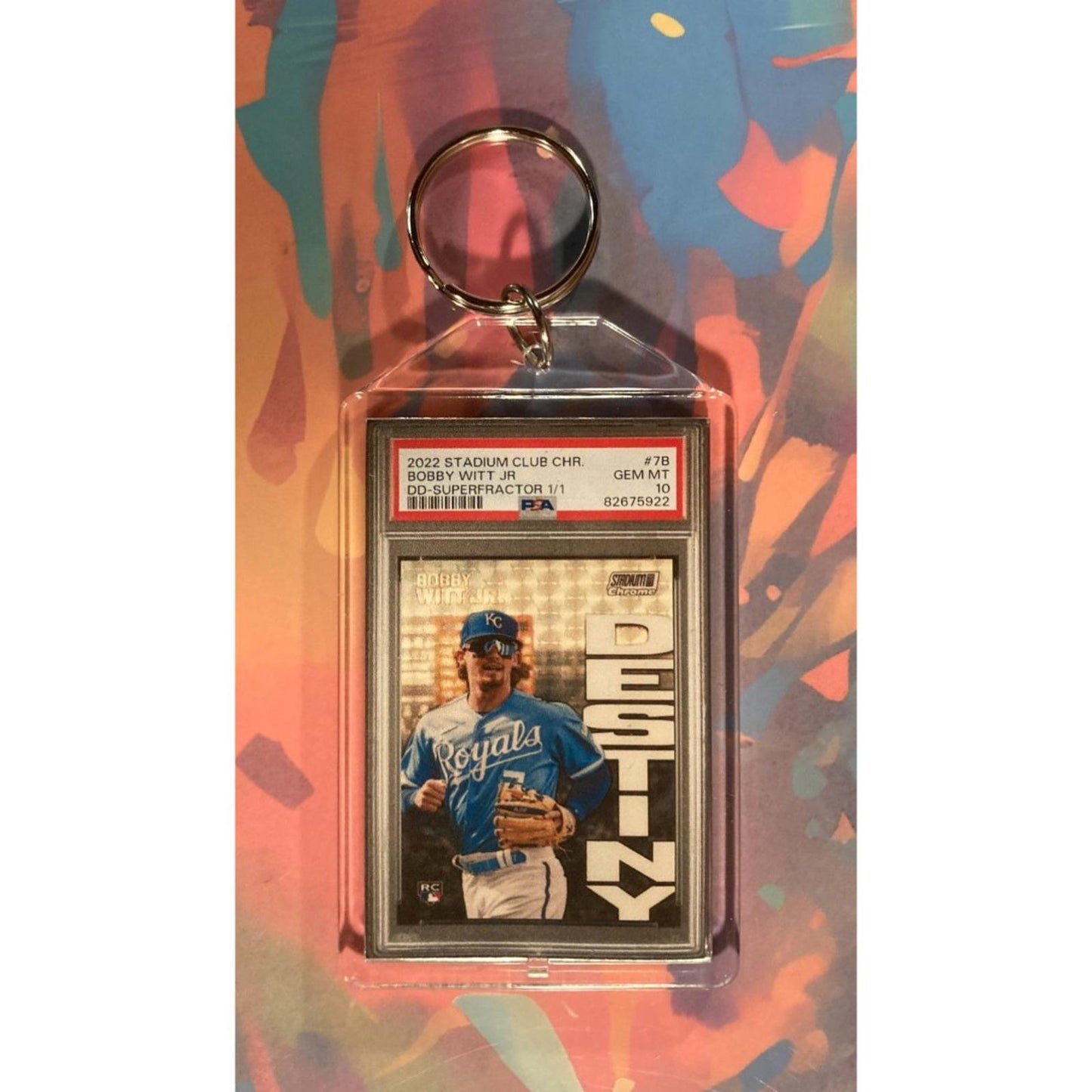 0081 Bobby Witt Jr 2022 Topps Chrome Stadium Club SuperFractor Novelty Keychain