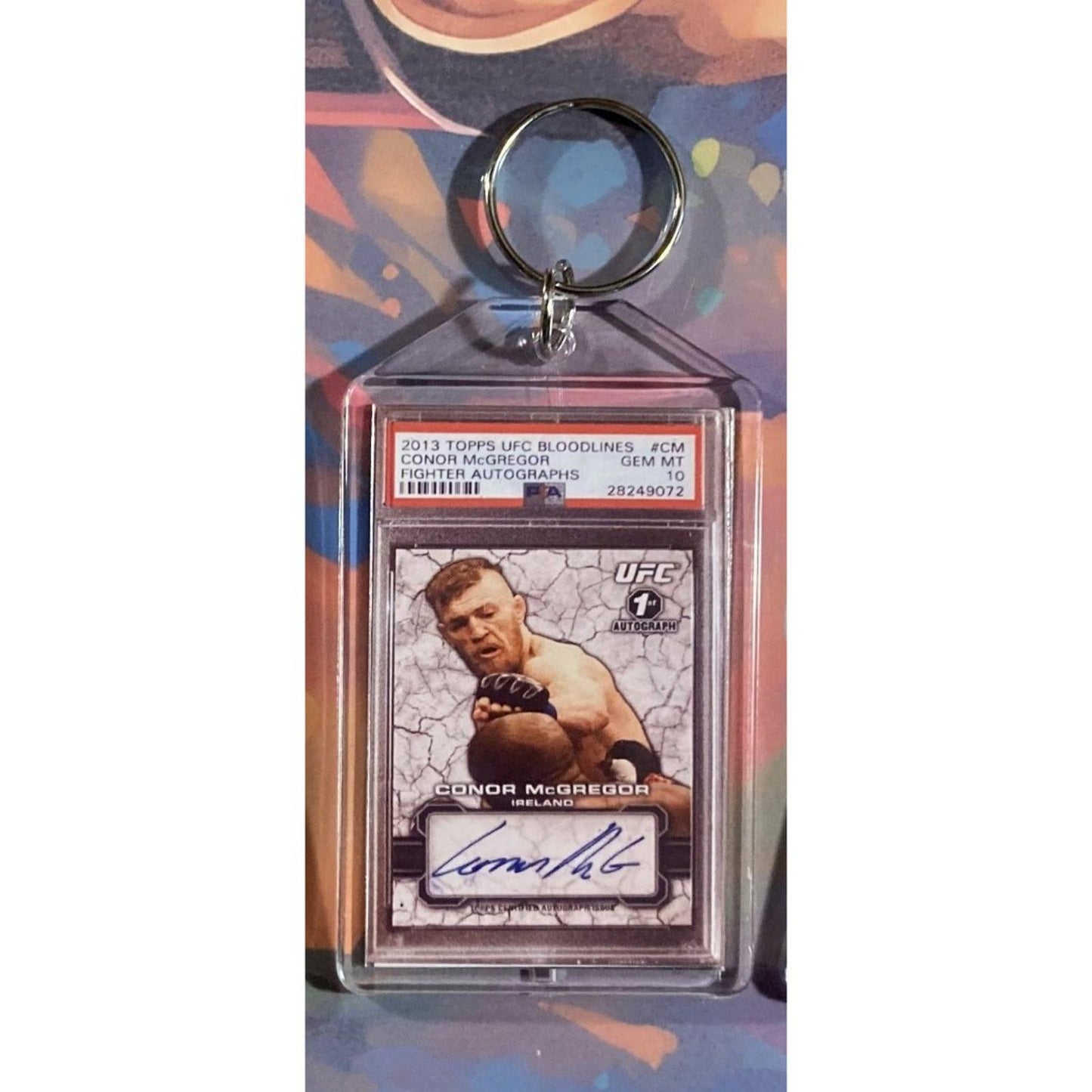 0138 Conor McGregor 2013 Topps UFC Bloodlines Fighter Auto Novelty Keychain