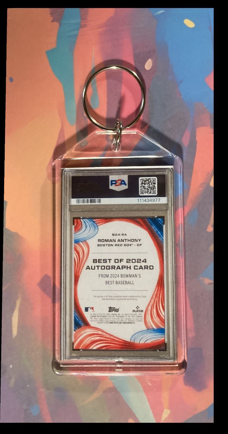 3164 Roman Anthony 2024 Bowman's Best Blue Auto PSA Style Custom Keychain BBL KYC