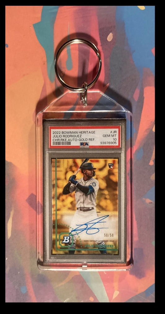 3024 Julio Rodriguez 2022 Bowman Heritage Auto Keychain-A Great Gift BBL KYC