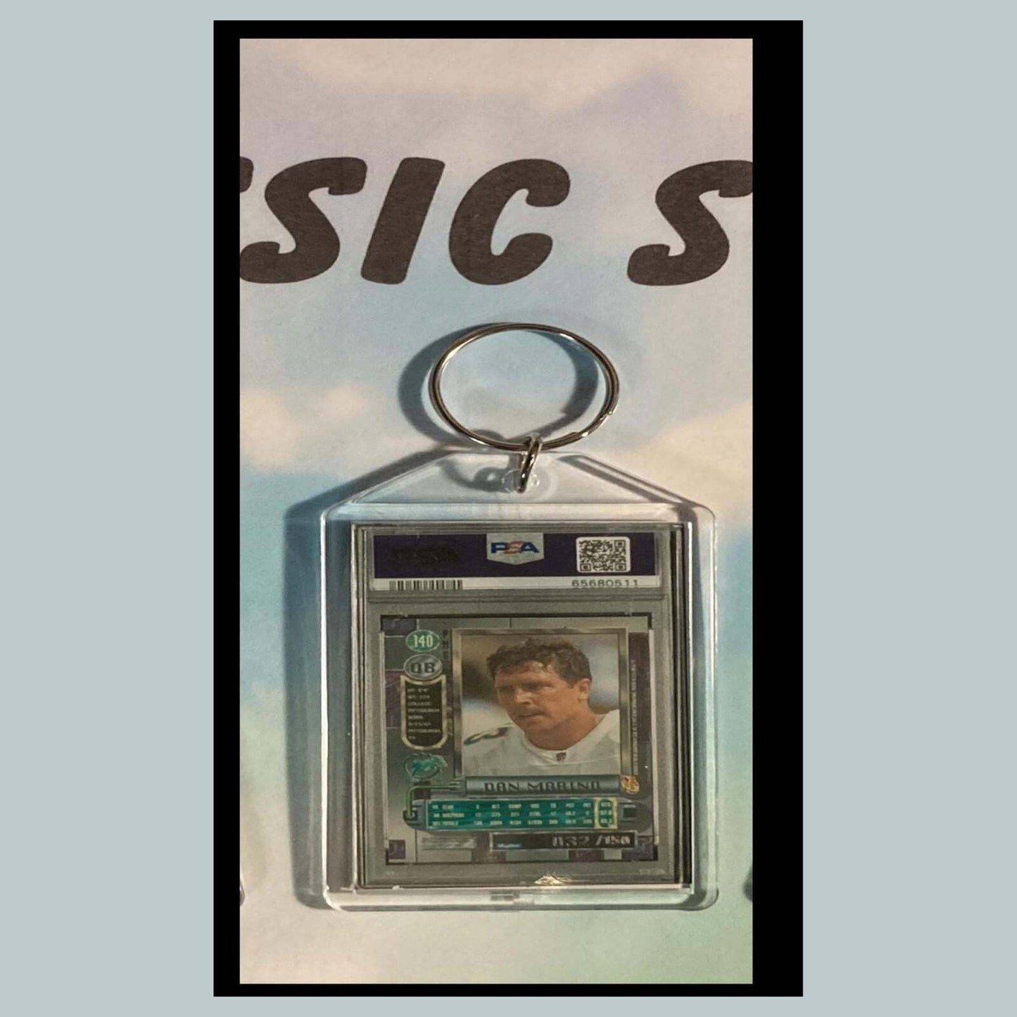 3478 Dan Marino 1997 Metal Universe Precious Metal Gems Custom Made Keychain FBL