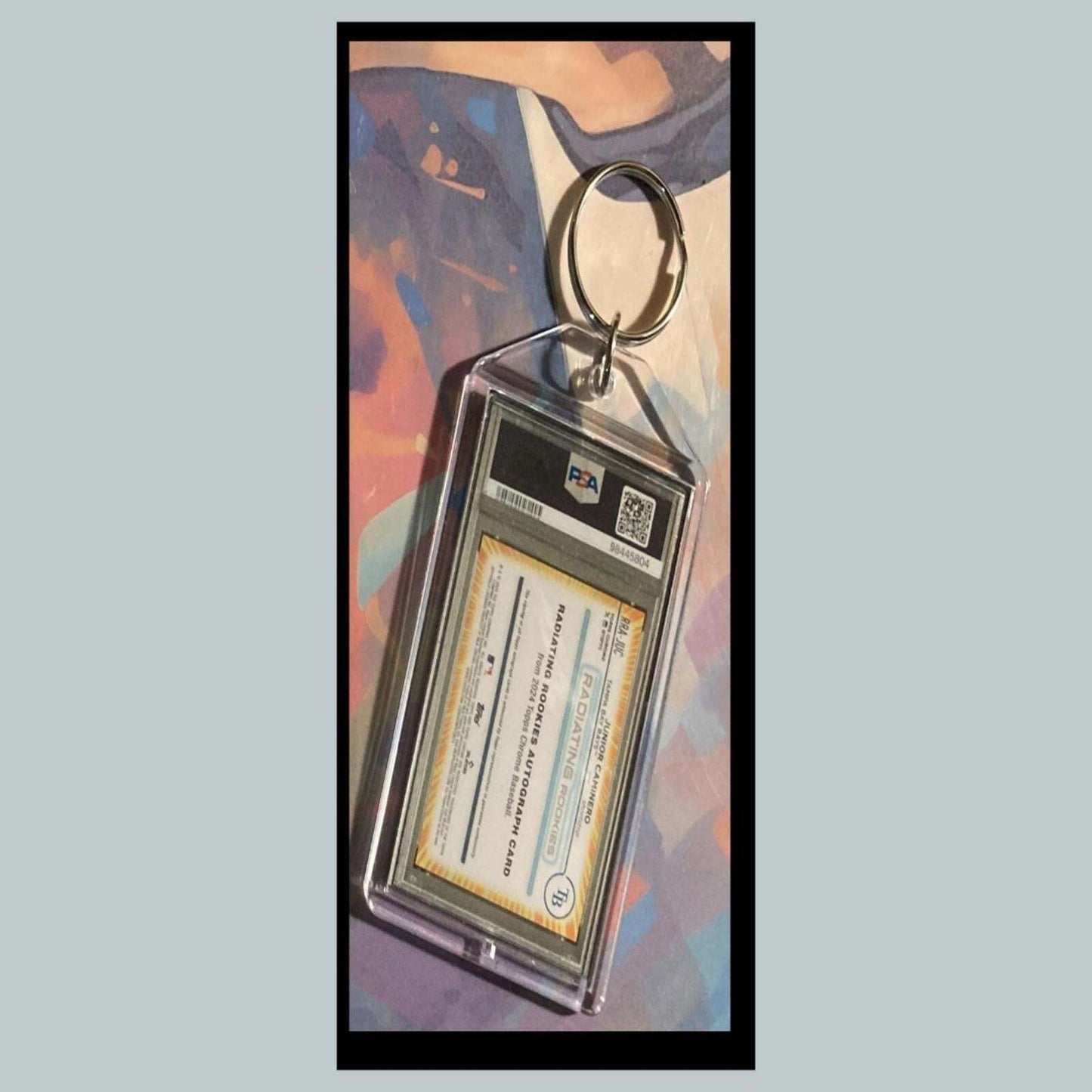 3405 Junior Caminero 2024  Chrome Radiating Rookies Auto Novelty Keychain BBL KYC