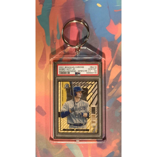 0078 Bobby Witt Jr 2021 Bowman Chrome SuperFractor Custom Made Novelty Keychain