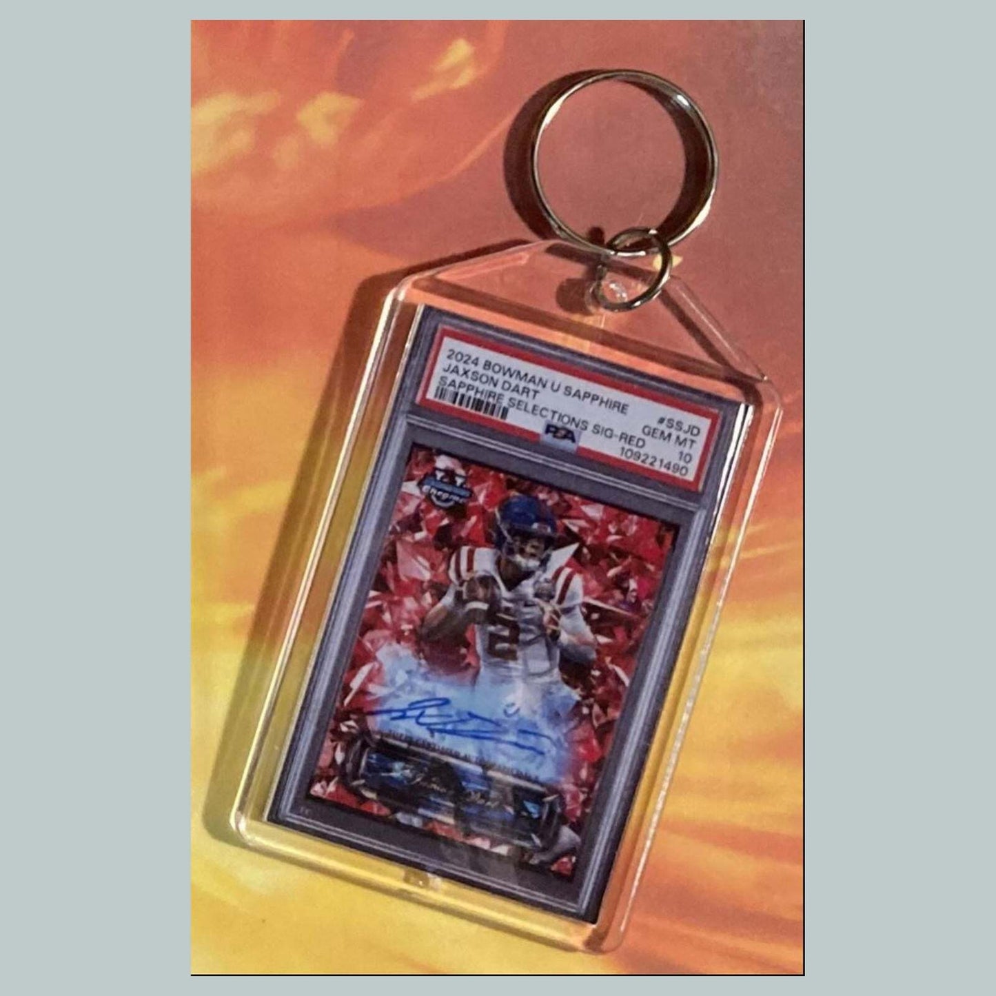 3535 Jaxson Dart 2024 U Sapphire Red Auto Custom Keychain Great Gift FBL