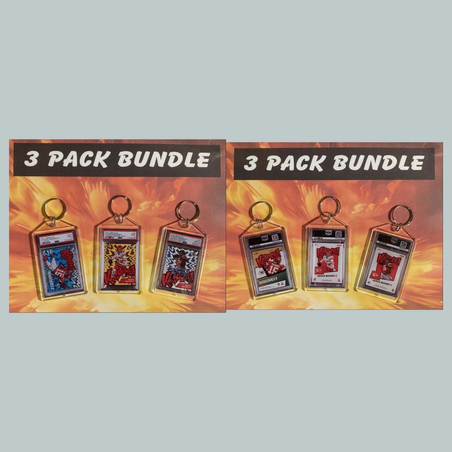 3622B Patrick Mahomes 3 Pack Bundle-Custom Hand Made Keychains FBL