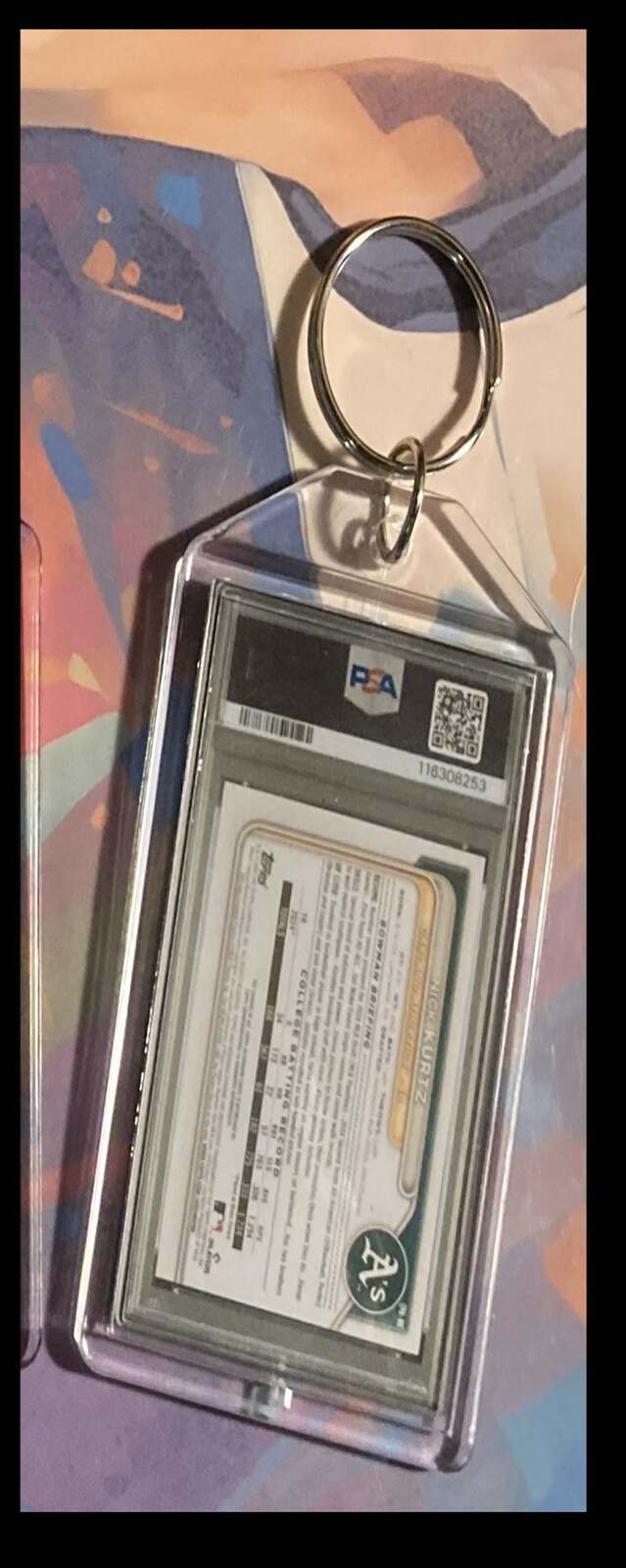 3232 Nick Kurtz 2024 Bowman Draft Chrome Peanuts Auto-Custom Keychain BBL KYC