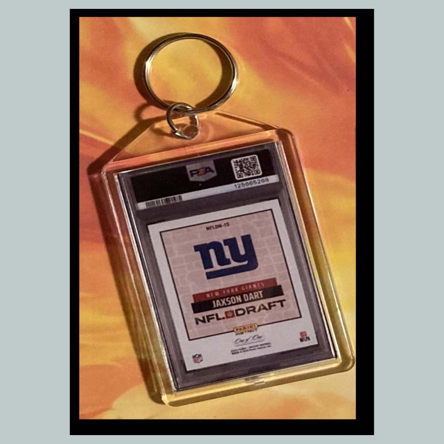 3528 Jaxson Dart 2025 Panini Instant Draft Night Black Custom Made Keychain FBL