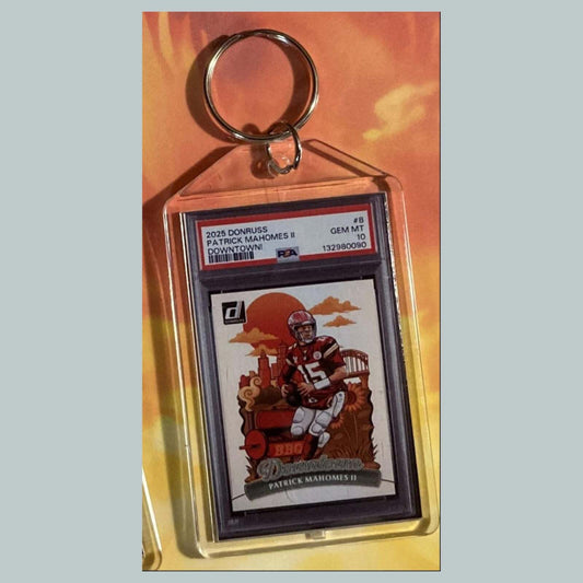 3601 Patrick Mahomes 2025 Panini Donruss Downtown Custom Keychain FBL