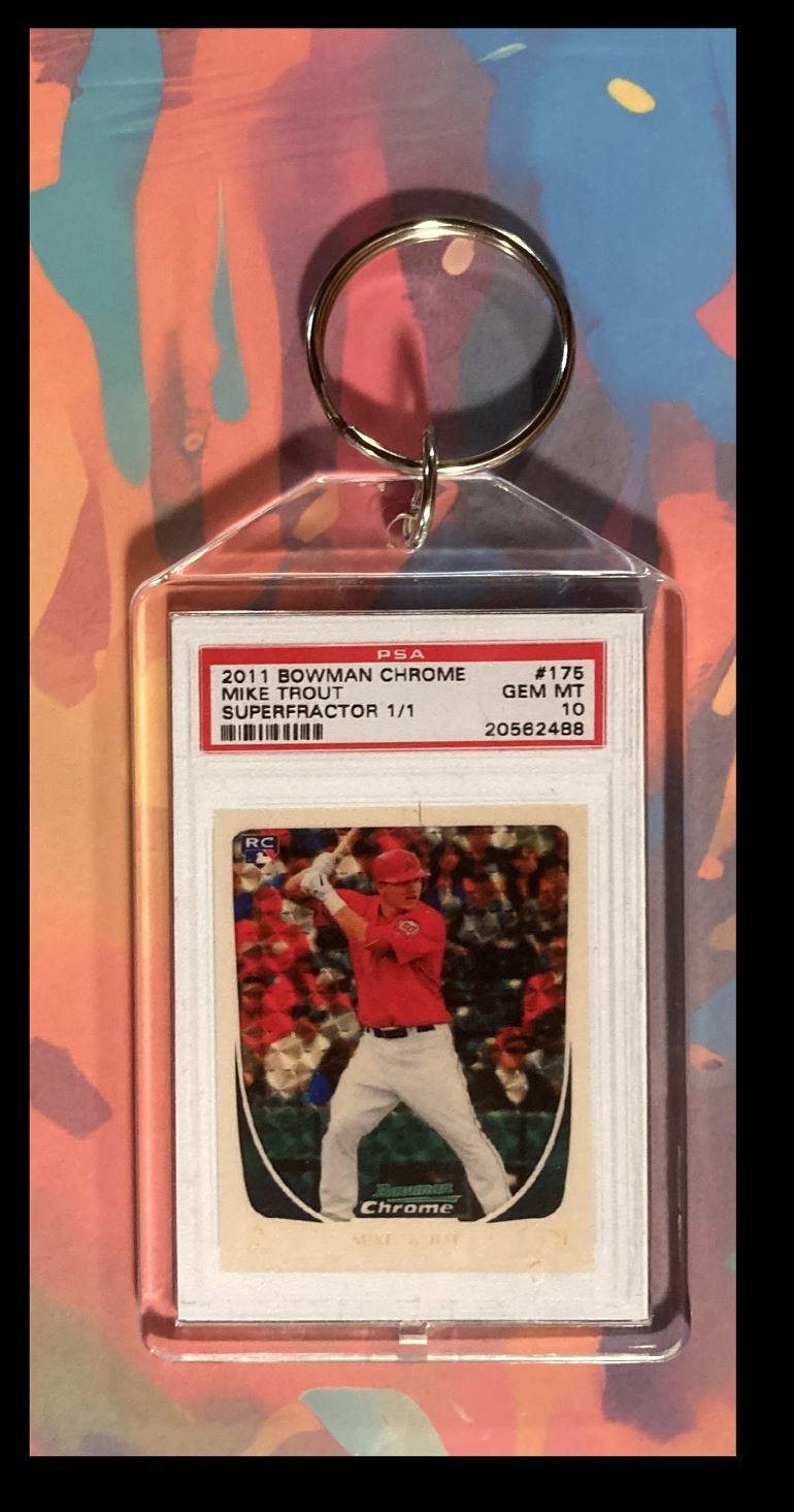 2992 Mike Trout 2011 Bowman Chrome Superfractor Keychain-Great Gift KYC BBL