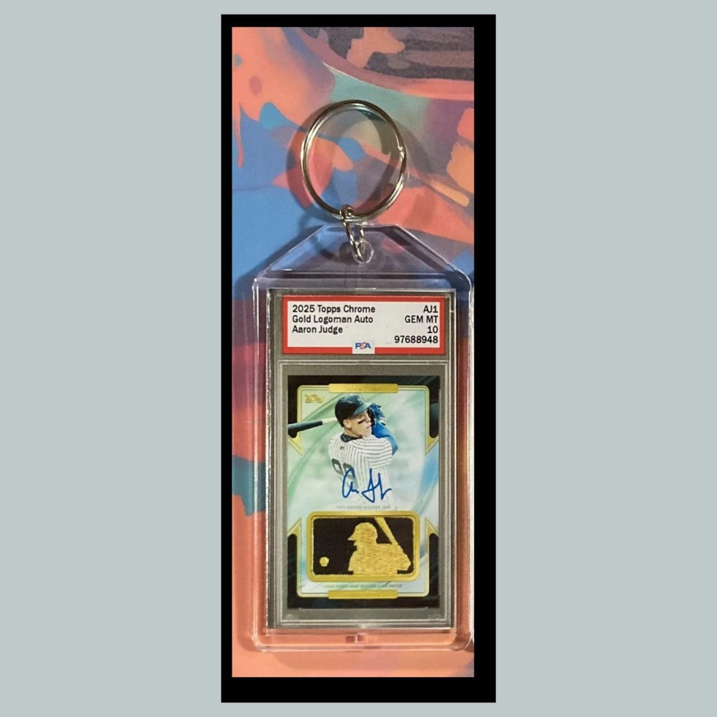 0413 Aaron Judge 2025 Chrome Gold Logoman Auto Custom Hand Made Novelty Keychain