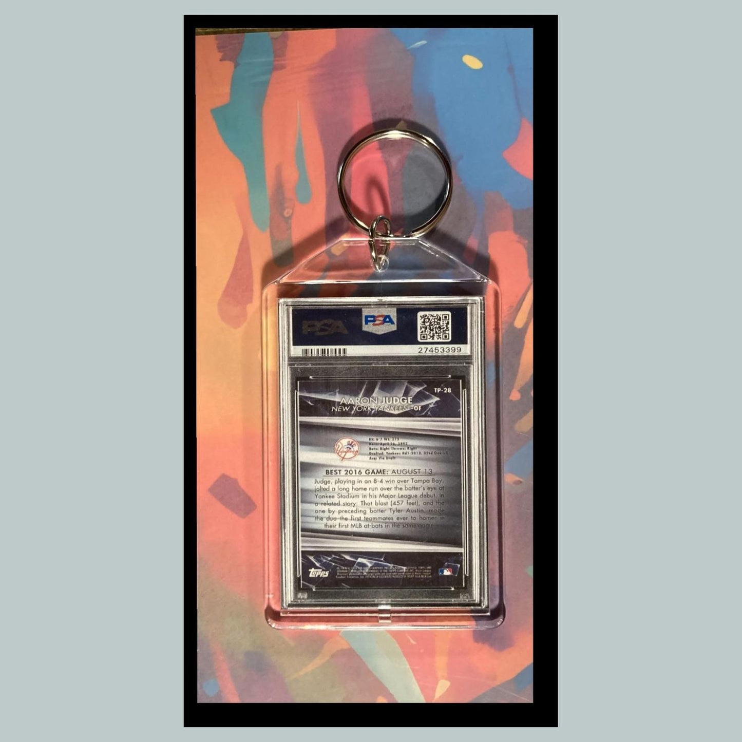 0061 Aaron Judge 2016 Bowman's Best Prospect Atomic Ref Custom Novelty Keychain