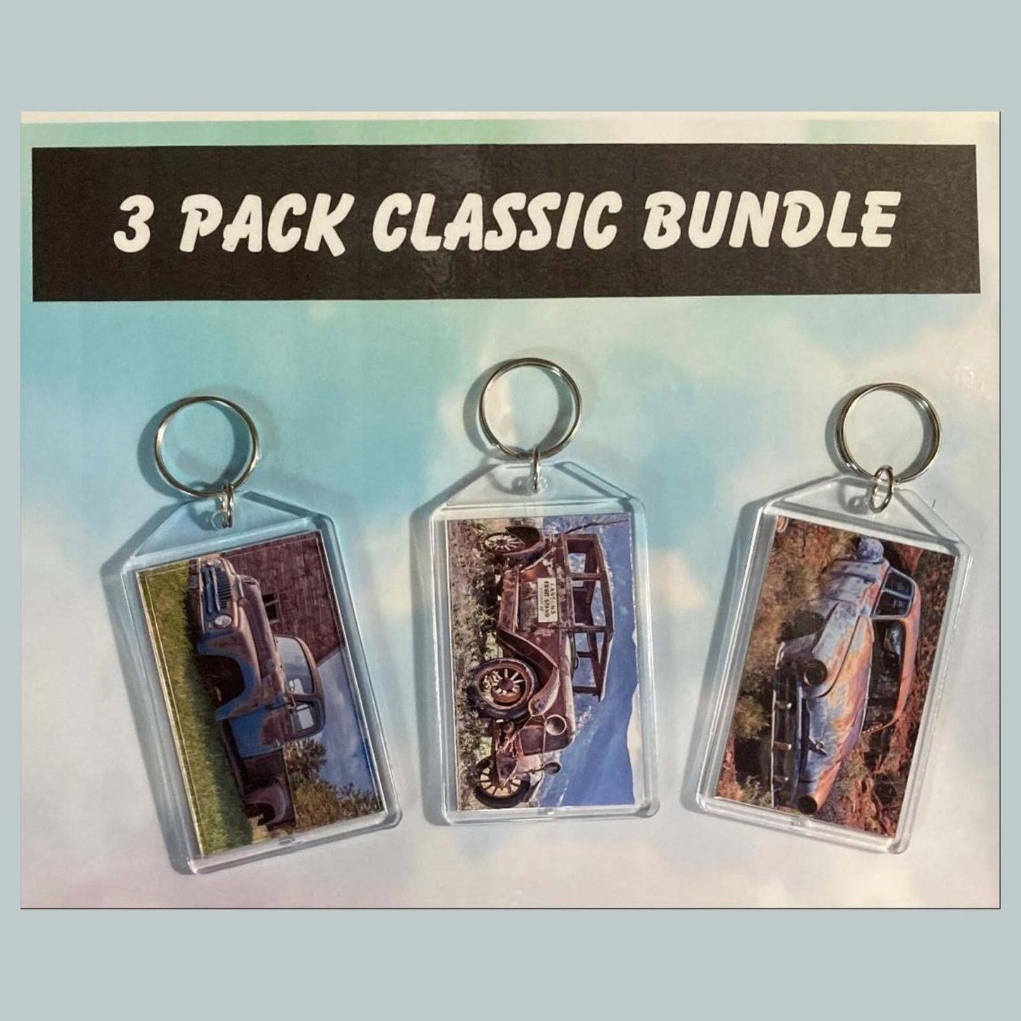 3577B Threefer Bundle Old Rusty Classics Acrylic Keychain | Vintage Keychain MSC KYC