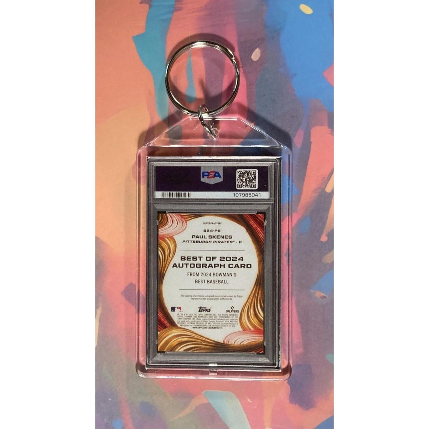0096 Paul Skenes 2024 Bowman's Best of '24 SuperFractor Auto Novelty Keychain