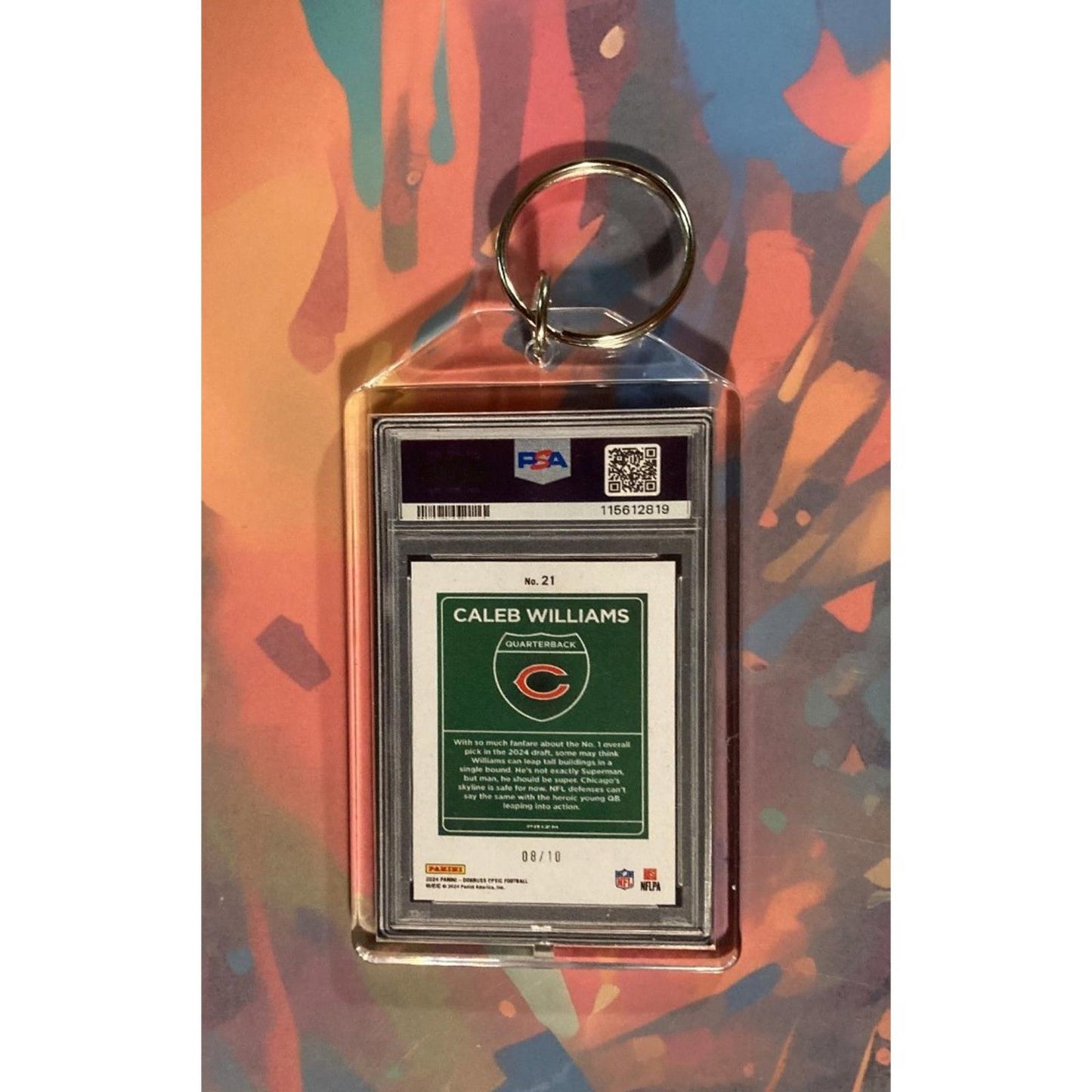 0088 Caleb Williams 2024 Panini Donruss Optic Downtown Gold Novelty Keychain