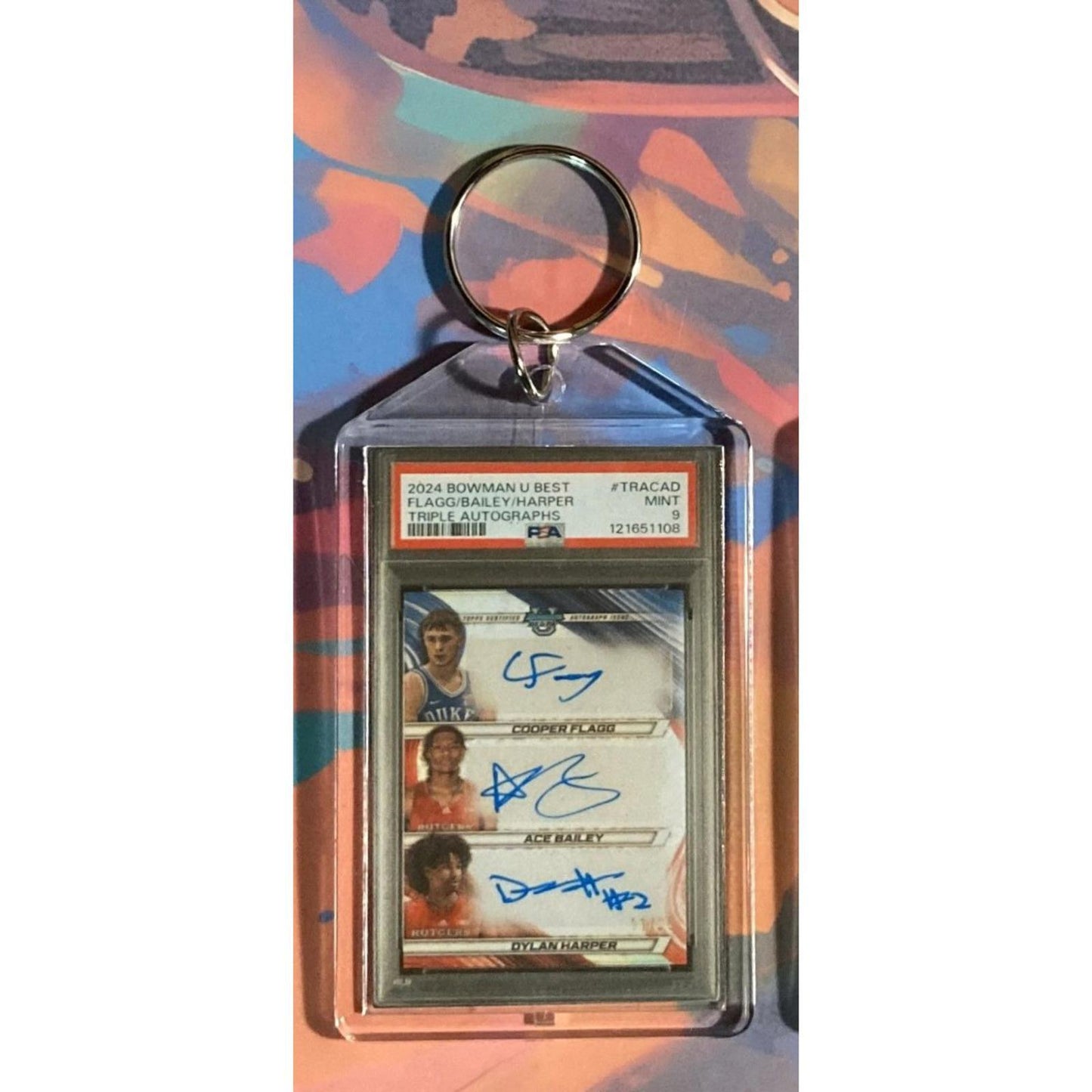 0294 Cooper Flagg/Bailey/Harper 2024 Bowman U Triple Auto Novelty Keychain