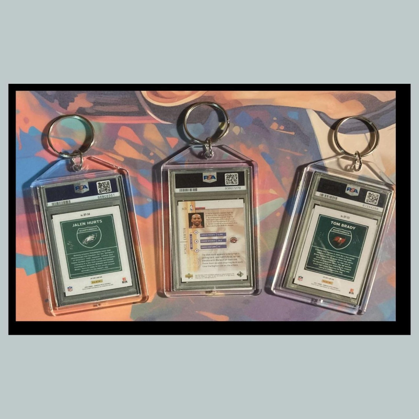 0461B Hurts/Carter/Brady 3 Pack Multi Sport Bundle - 3 Diff Novelty Keychains
