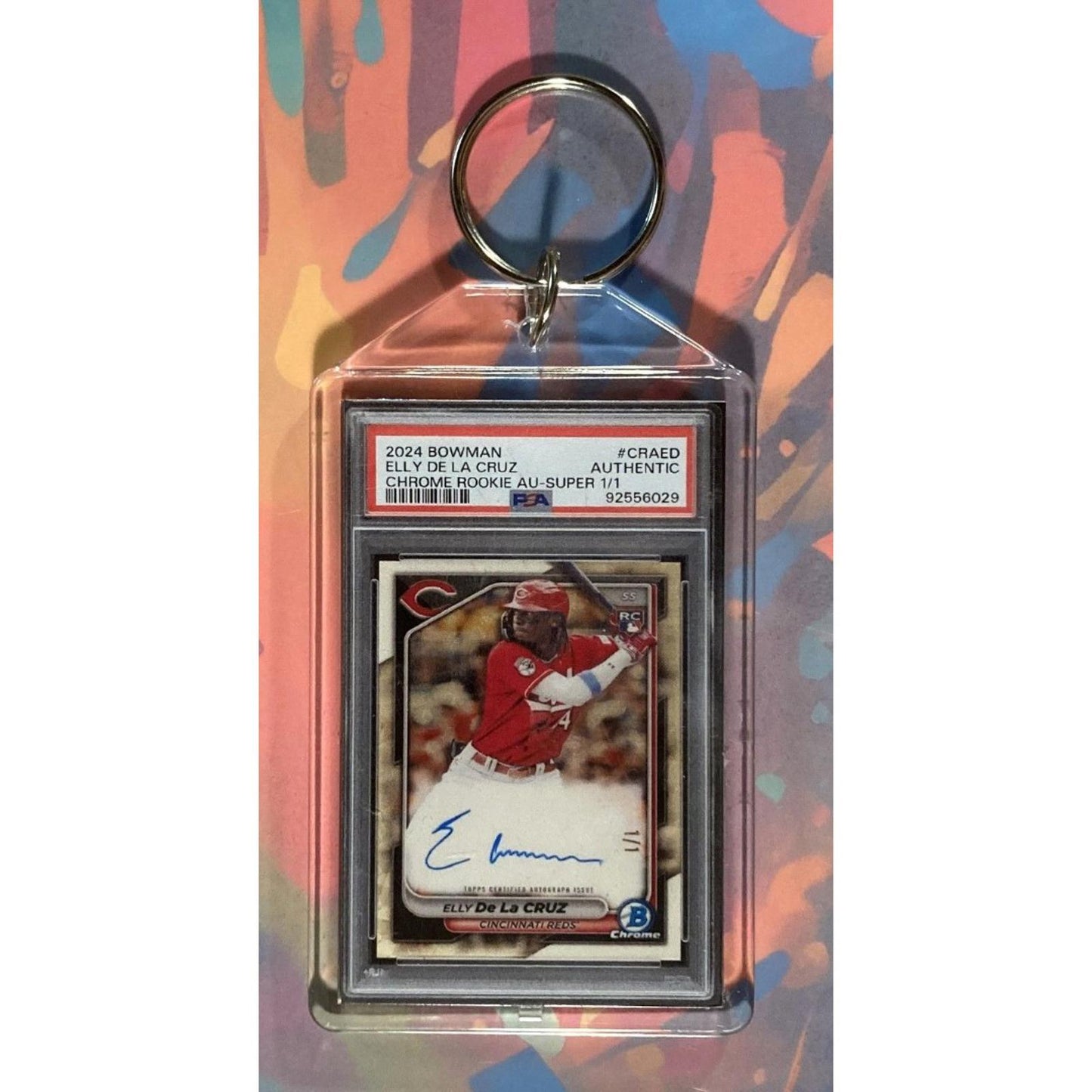 0008 Elly De La Cruz 2024 Bowman Chrome Superfractor Keychain