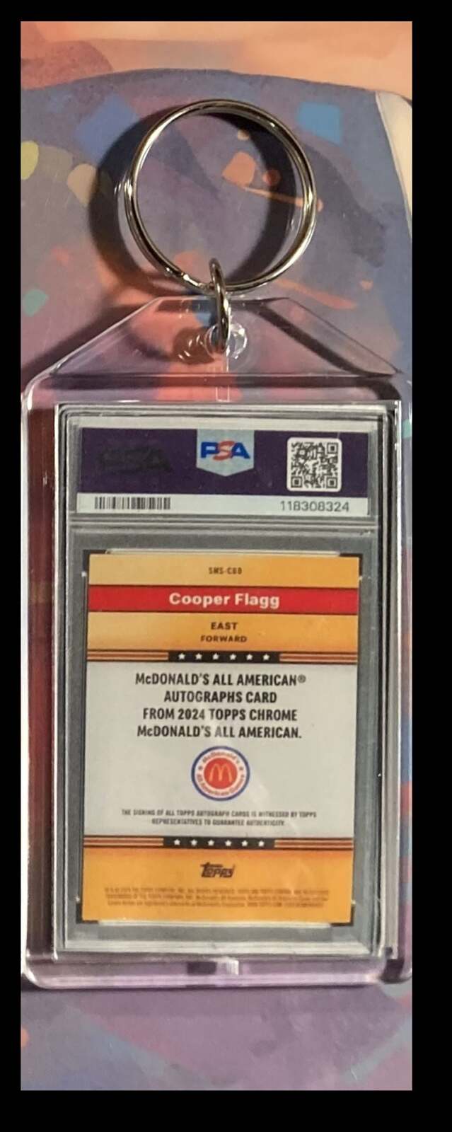 3077 Cooper Flagg 2024 McDonald's Chrome SuperFractor Auto Keychain - Gift BKL KYC