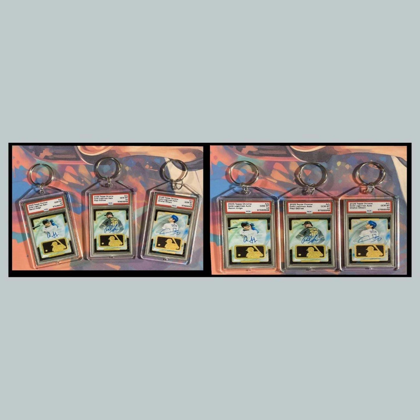 3374B Aaron Judge/Skenes/Ohtani 3 Pack Bundle - 3 Diff Custom Novelty Keychains BBL KYC