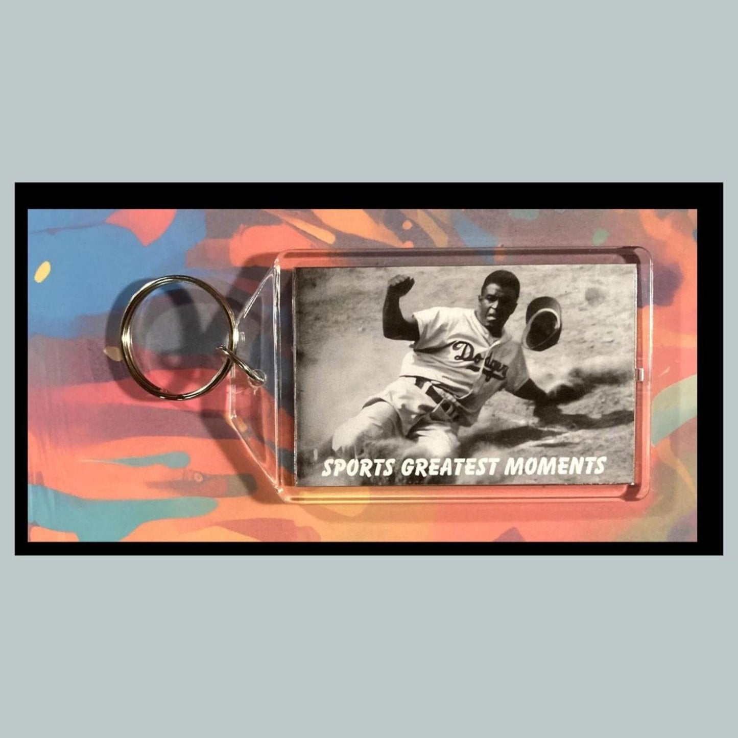 0377 Jackie Robinson Sports Greatest Moments Custom Hand Made Keychain