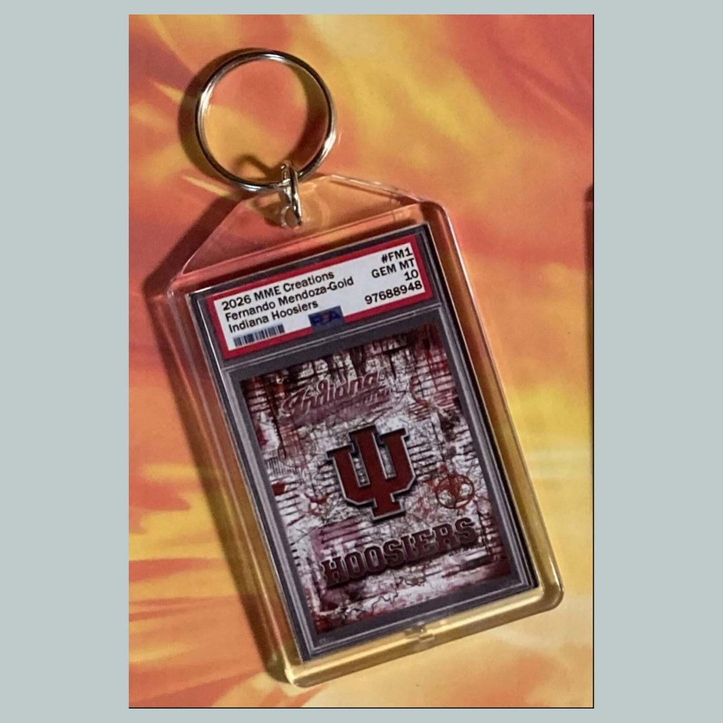 3741 Fernando Mendoza 2026 Nat Championship Mockup Custom Hand Made Keychain FBL