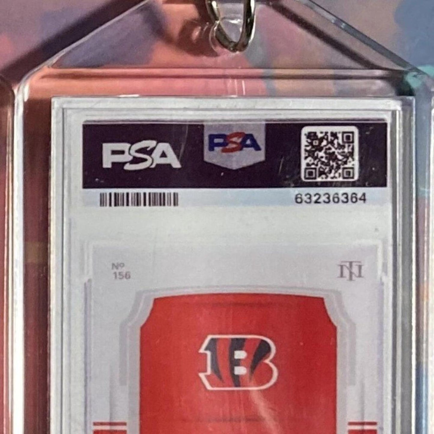 0124 Joe Burrow 2020 Panini Nat Trea Rookie Patch Auto Custom Novelty Keychain
