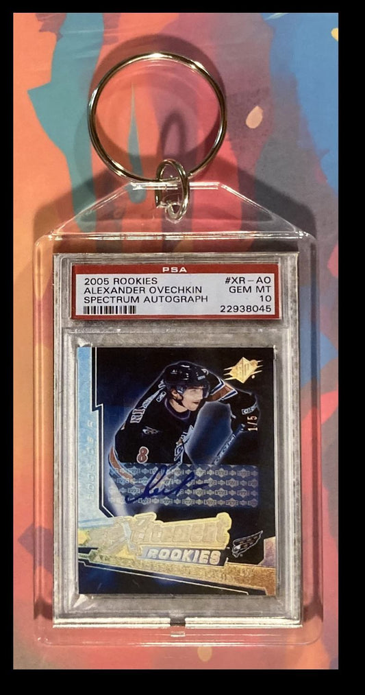 2981 Alexander Ovechkin 2005 UD Rookie Auto PSA Style -Custom Made Keychain KYC MSC